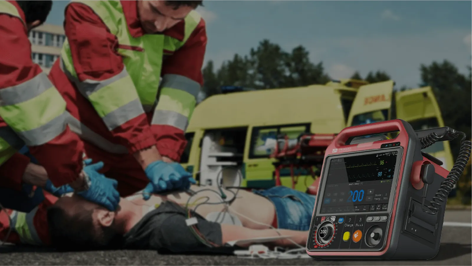 Rettungsdienst im Einsatz mit dem PRIMEDIC DefiMonitor der 4. Generation